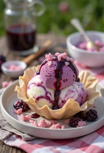 Cône glacé Cornetto Fruits des Bois avec sauce aux fruits