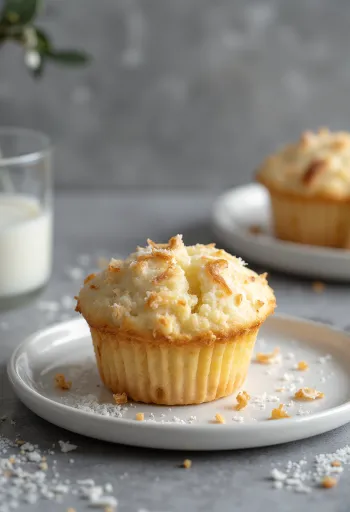Muffins à la noix de coco servis sur une assiette