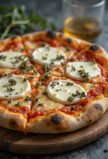 Pizza ai Formaggi di Capra aux fromages de chèvre et mozzarella