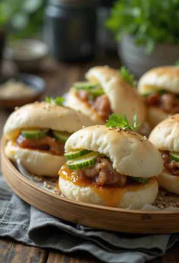 Pork belly buns servis