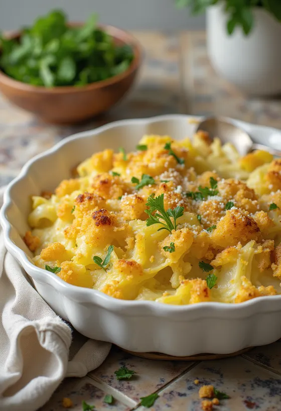 Gratin de chou frisé vegan servi