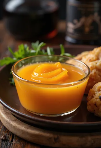 Sauce à l'orange et au gingembre servie