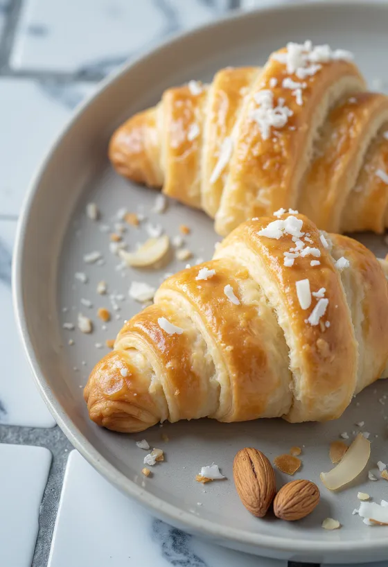 Croissant à la farine de coco servi