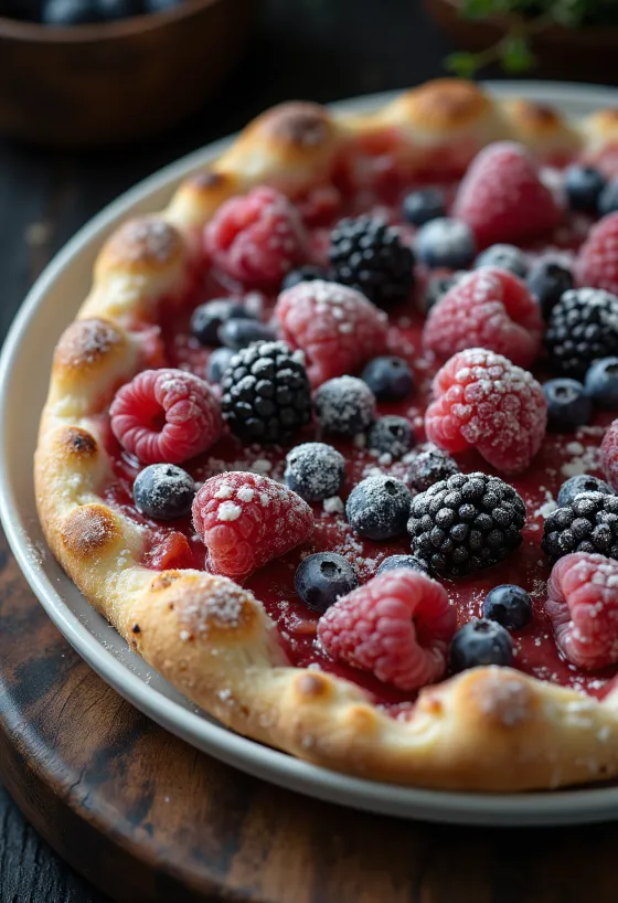 Pizza ai Frutti di Bosco aux fruits rouges frais