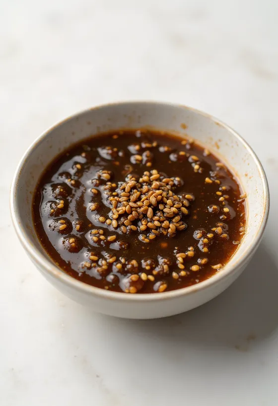 Sauce sésame gingembre servie